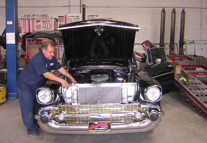 1957 chevorlet before custom paint int and hood www.autobodyunlimitedinc.com