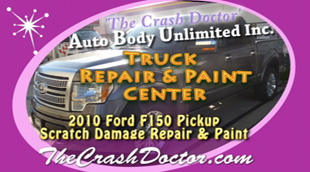 2010 Ford F150 Platinum pickup truck auto damage repair and paint video photo from www.thecrashdoctor.com