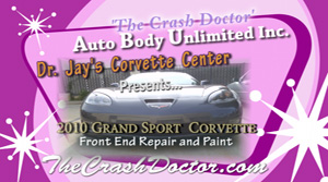 2010 Grand Sport Vette fiberglass repair and paint from www.thecrashdoctor.com