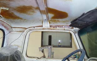 classic ford f100 restoration and rust repair from www.thecrashdoctor.com photo rusted roof headliner area