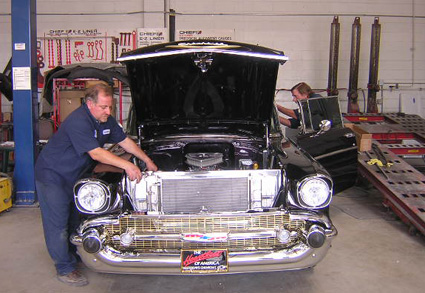 1957 chevorlet before custom paint int and hood www.autobodyunlimitedinc.com