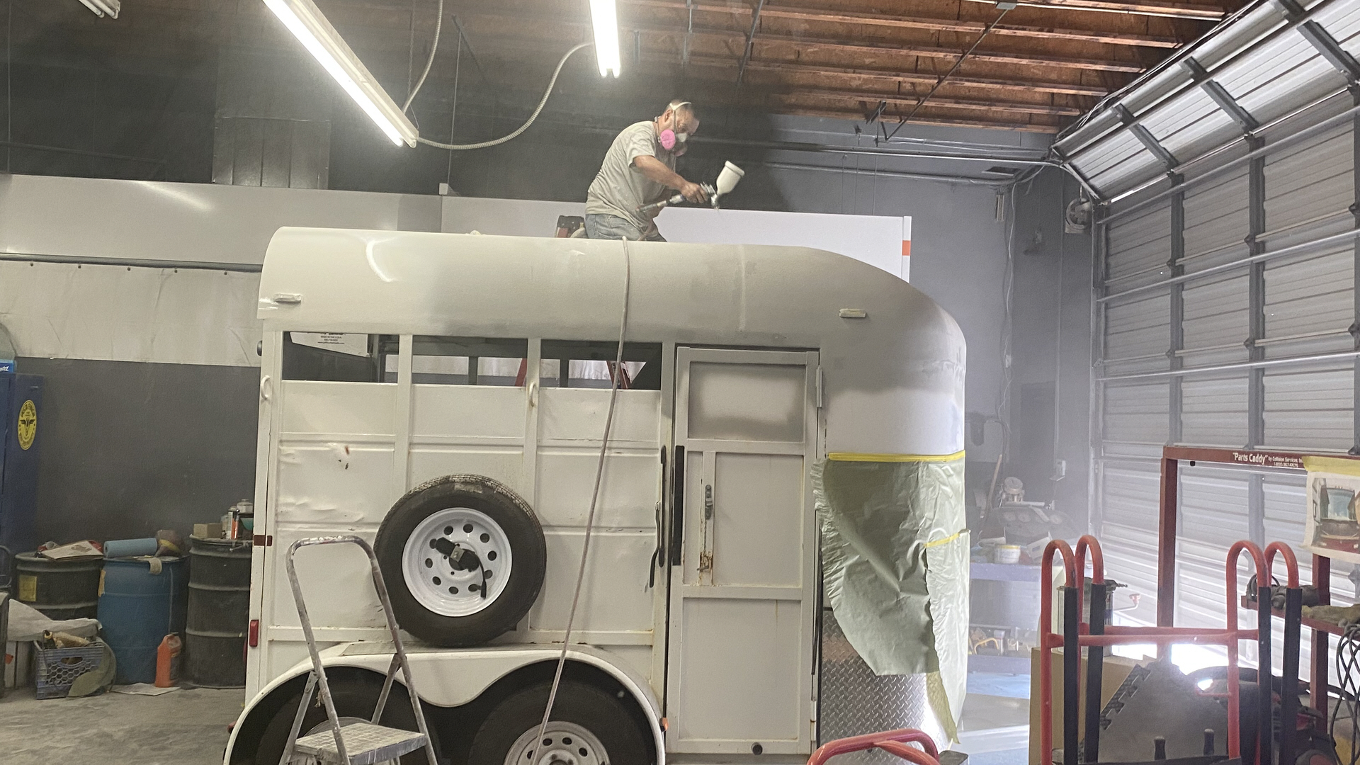 Horse Trailer during repair